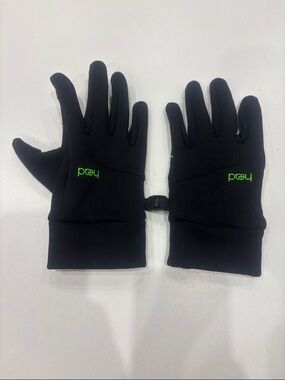 Head Kids Black Gloves with Neon Green Logo